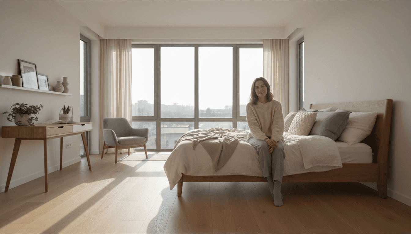 Warm bedroom with natural light and welcoming atmosphere