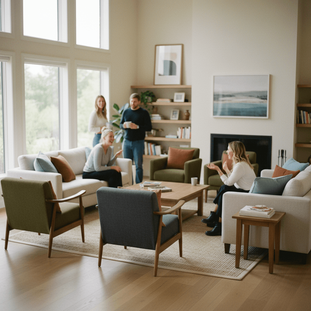 Open living space with comfortable seating