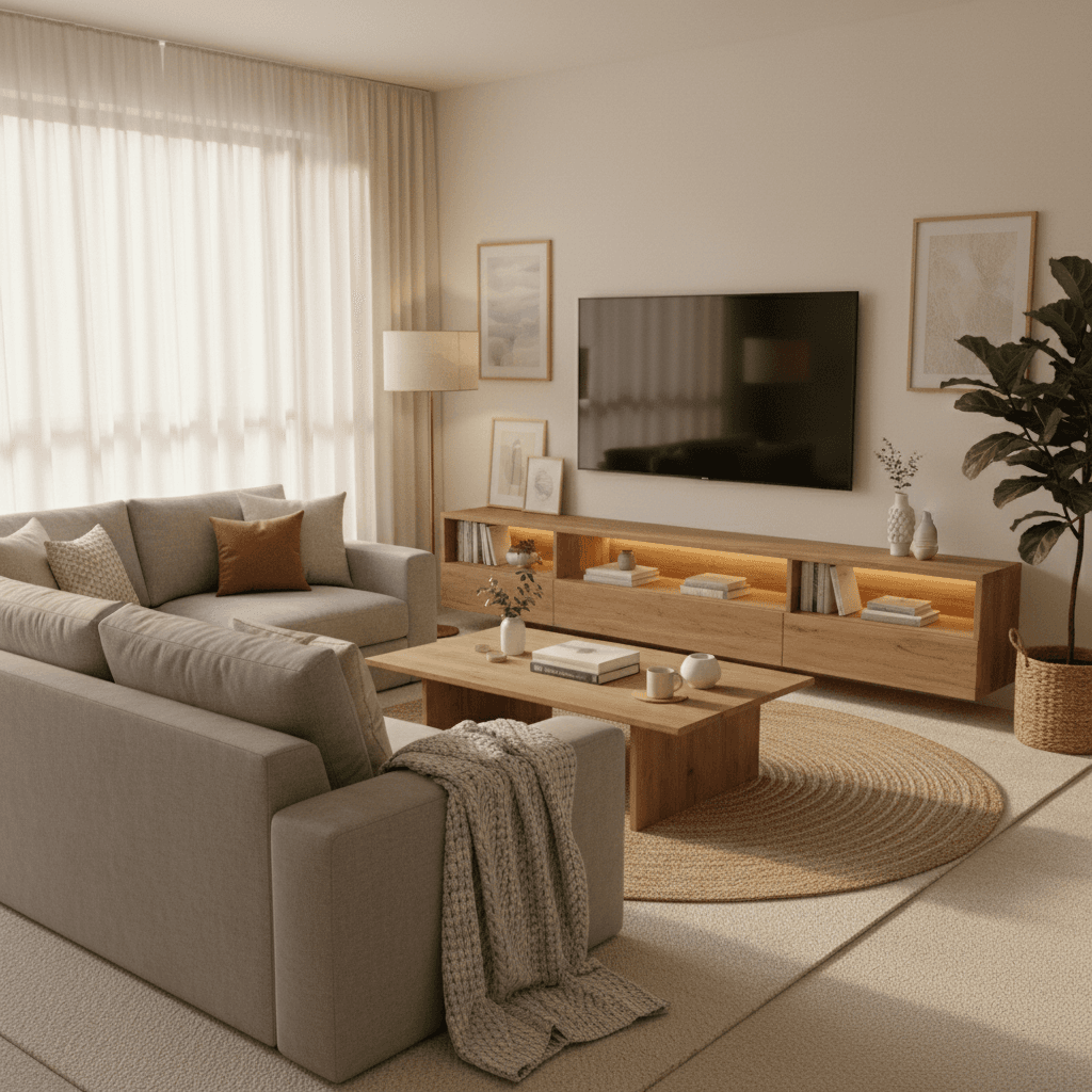 Inviting living area with TV and comfortable seating