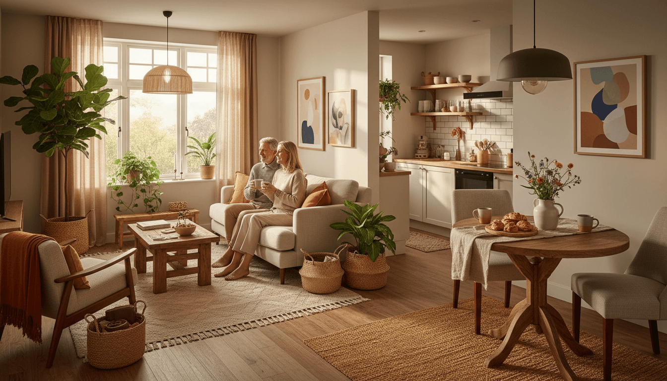 Leisure travelers enjoying serviced apartment in Warrington